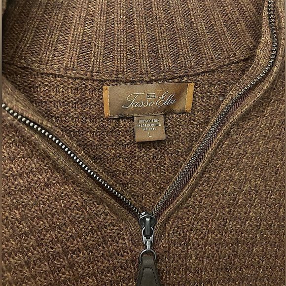 Tasso Elba 100% Cotton Quarter Zip Sweater - Picture 2 of 3